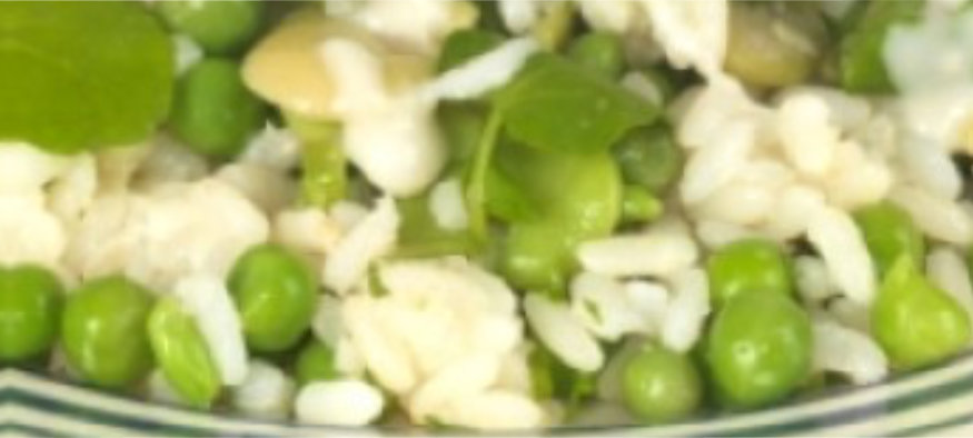 Rice with Alosparajus and Peas